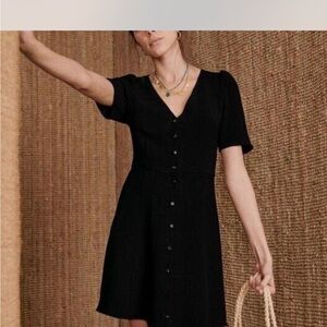 Sezane Black Mini Dress